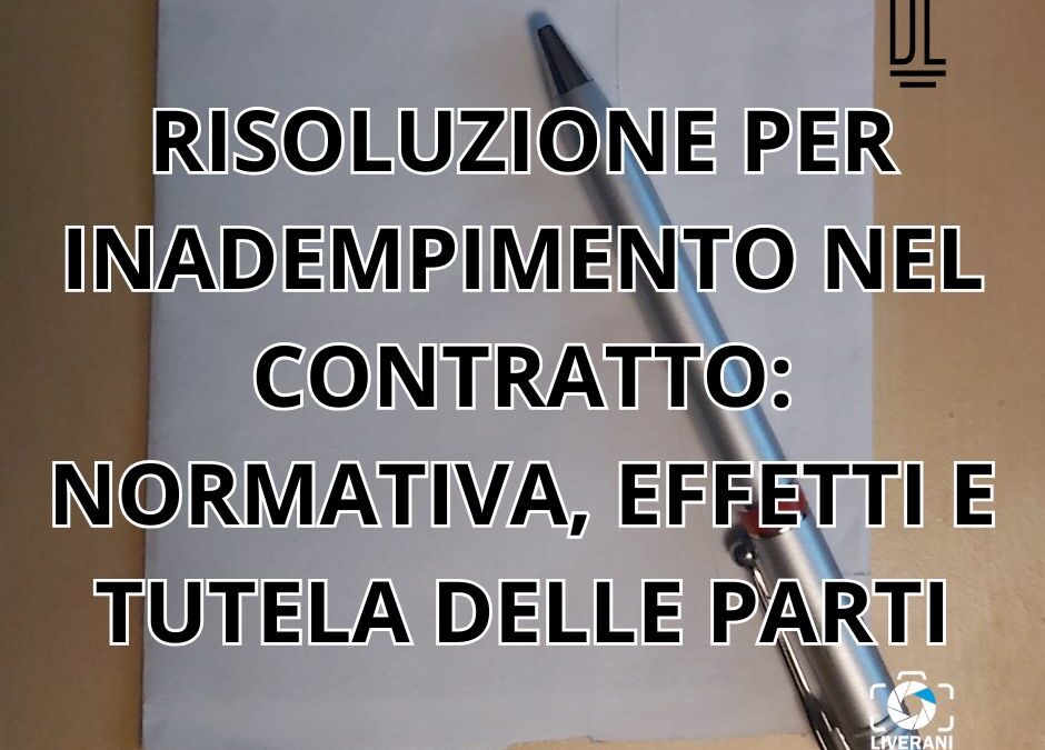 risoluzione per inadempimento nel contratto